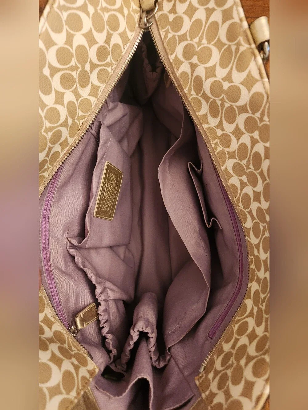 Coach Circa 2011 Classic Diaper Bag Tote with Contrast Center Stripe Pristine!!!